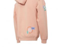 Толстовка с капюшоном оверсайз «Berlin» унисекс, лососевый, ДТФ, бренд тайп и лейбл