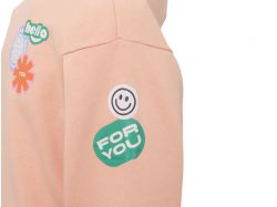 Толстовка с капюшоном оверсайз «Berlin» унисекс, лососевый, ДТФ, бренд тайп и лейбл