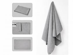 Легкое полотенце Gulpi  из микрофибры RPET с ремешком для складывания, 70*120 см, графит