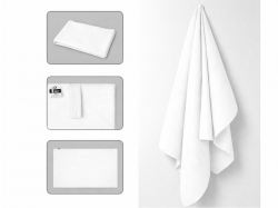 Легкое полотенце Gulpi  из микрофибры RPET с ремешком для складывания, 70*120 см, белый