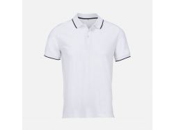 Рубашка поло унисекс Palermo, белая с темно-синим