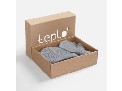 Набор Nordkyn Full Set с шарфом, светло-серый меланж