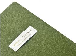 Еженедельник недатированный А6 "Verde" с нашивкой, зеленый