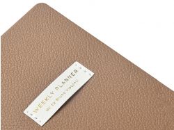 Еженедельник недатированный А6 "Total beige" с нашивкой, бежевый