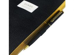 Ежедневник недатированный А5 "Black" с нашивкой, черный