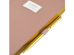 Ежедневник недатированный А5 "Morandi. Пыльная роза" с нашивкой, пыльно-розовый