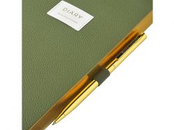 Ежедневник недатированный А5 "Verde" с нашивкой, зеленый