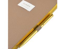 Ежедневник недатированный А5 "Total beige" с нашивкой, бежевый