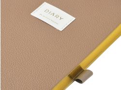 Ежедневник недатированный А5 "Total beige" с нашивкой, бежевый