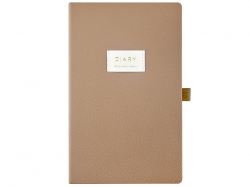 Ежедневник недатированный А5 "Total beige" с нашивкой, бежевый