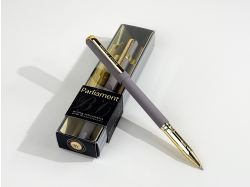 Ручка пластиковая шариковая "Parliament", 0,7 мм, синие чернила, серый/золотистый