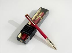 Ручка пластиковая шариковая "Parliament", 0,7 мм, синие чернила, красный/золотистый