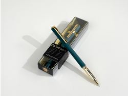 Ручка пластиковая шариковая "Parliament", 0,7 мм, синие чернила, зеленый/золотистый