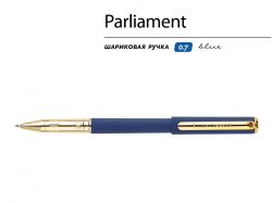 Ручка пластиковая шариковая "Parliament", 0,7 мм, синие чернила, темно-синий/золотистый
