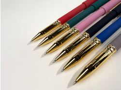 Ручка пластиковая шариковая "Parliament", 0,7 мм, синие чернила, розовый/золотистый