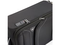 Чемодан TORBER НЕРО, чёрный, переработанный ПЭТ, 40 х 20 х 55 см, 37 л