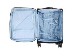 Чемодан TORBER НЕРО, чёрный, переработанный ПЭТ, 44 х 25 х 67 см, 63 л