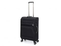 Чемодан TORBER НЕРО, чёрный, переработанный ПЭТ, 44 х 25 х 67 см, 63 л