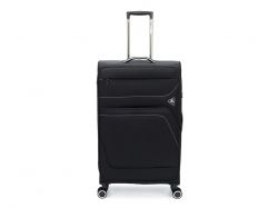 Чемодан TORBER НЕРО, чёрный, переработанный ПЭТ, 48 х 28 х 79 см, 90 л