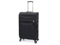 Чемодан TORBER НЕРО, чёрный, переработанный ПЭТ, 48 х 28 х 79 см, 90 л