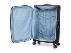 Чемодан TORBER НЕРО, чёрный, переработанный ПЭТ, 48 х 28 х 79 см, 90 л