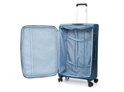 Чемодан TORBER ВИВИ, синий, полиэстер, 48 х 28 х 78 см, 89 л