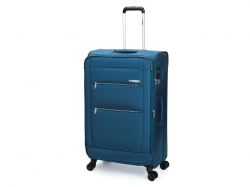Чемодан TORBER ВИВИ, синий, полиэстер, 48 х 28 х 78 см, 89 л