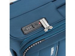 Чемодан TORBER ВИВИ, синий, полиэстер, 44 х 25 х 67 см, 63 л