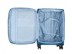 Чемодан TORBER ВИВИ, синий, полиэстер, 44 х 25 х 67 см, 63 л