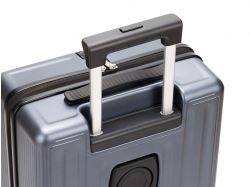 Чемодан TORBER БАЙКАЛ, тёмно-серый металлик, поликарбонат, 37,5 x 20 х 54 см, 37 л
