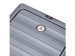 Чемодан TORBER БАЙКАЛ, тёмно-серый металлик, поликарбонат, 37,5 x 20 х 54 см, 37 л
