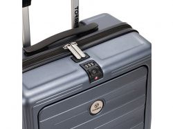 Чемодан TORBER БАЙКАЛ, тёмно-серый металлик, поликарбонат, 37,5 x 20 х 54 см, 37 л