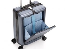 Чемодан TORBER БАЙКАЛ, тёмно-серый металлик, поликарбонат, 37,5 x 20 х 54 см, 37 л