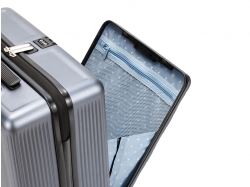 Чемодан TORBER БАЙКАЛ, тёмно-серый металлик, поликарбонат, 37,5 x 20 х 54 см, 37 л