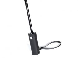 Зонт складной мужской TORBER, автомат, 3 сложения, черный, каркас сталь/файбергласс, эпонж, пластиковая ручка, диаметр 103 см