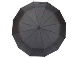 Зонт складной мужской TORBER, автомат, 3 сложения, черный, каркас сталь/файбергласс, эпонж, пластиковая ручка, диаметр 103 см