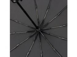 Зонт складной мужской TORBER, автомат, 3 сложения, черный, каркас сталь/файбергласс, эпонж, пластиковая ручка, диаметр 103 см