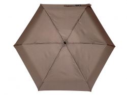 Зонт складной женский TORBER, механика, 5 сложений, коричневый, каркас алюминий, эпонж, пластиковая ручка, диаметр 91 см