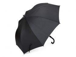 Зонт трость мужской TORBER, полуавтомат, черный, каркас файбергласс, эпонж, пластиковая ручка, диаметр 120 см