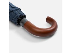 Зонт складной Classic, темно-синий с темной ручкой