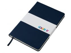 Бизнес-блокнот "С3" софт-тач с магнитом, твердая обложка, 96 листов, темно-синий