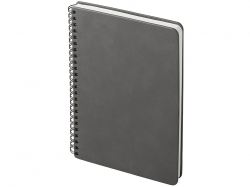 Блокнот А5 "Dante" из искусственной кожи на спирали, темно-серый