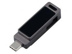 Флешка 32 ГБ USB Type-C и USB 3.0 с подсветкой лого «Спинлайт»