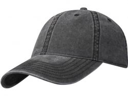 Графтон 6-панельная промытая кепка, черный