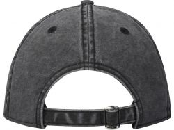 Графтон 6-панельная промытая кепка, черный