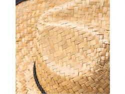 Шляпа из натуральной соломы MUNDAK/СИЕСТА с регулируемой завязкой, бежевый/черный