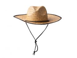 Шляпа из натуральной соломы MUNDAK/СИЕСТА с регулируемой завязкой, бежевый/черный