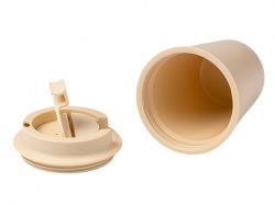 Стакан OKLAN/ОКЛАН с полипропиленовым корпусом и крышкой, бежевый