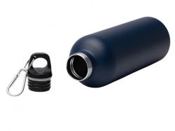 Бутылка LUWAK/ЛЮВАК из переработанной нержавеющей стали с карабином, синий нейви