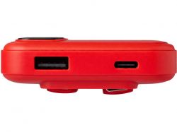 Внешний аккумулятор со встроенными кабелями «Фрэйм», 10000мач, красный